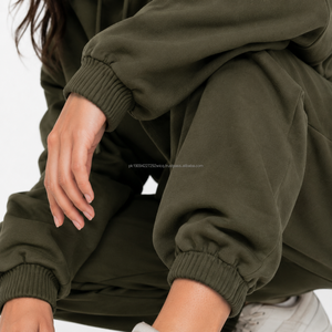 Ensemble survêtement décontracté oversize pour femme, sweat à capuche et pantalon de jogging, streetwear, logo personnalisé, fabricant en gros - Product Image 5