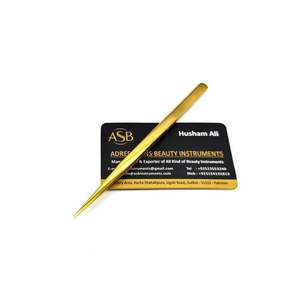 Pinzas de Aislamiento Delgadas y Rectas de 14 cm, Chapadas en Oro, de Acero Inoxidable, con Logotipo Personalizado, Instrumento de Belleza - Product Image 3