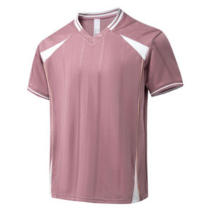 Custom Quick-drying Jersey <b>T</b>-<b>shirt</b> Men's Soccer Style V-neck <b>T</b>-<b>Shirt</b> Contrast Color Collar Raglan Stripes Trendy Jersey Tees - Product Image 4