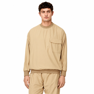 Sweat-shirt à col rond surdimensionné pour homme, couleur unie, avec poche, pull décontracté en tricot, vêtement d'automne - Product Image 1