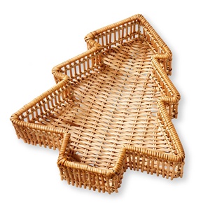 Meilleures ventes : plateaux de rangement en rotin tressé, plateau en forme d'arbre, prix bas, autres décorations de Noël - Product Image 1