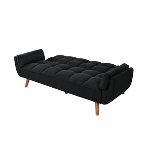 Divano Letto Convertibile da 75 Pollici con Braccioli Svasati, Reclinabile, in Pelle, Sezionale, Pieghevole, Senza Braccioli, Rivestimento in Pelle, Imbottitura in Schiuma per Soggiorno - Product Image 4