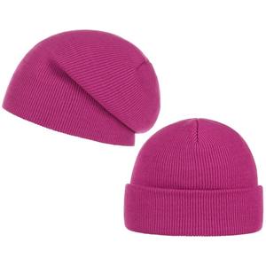 Bonnet tricoté unisexe de couleur unie 100% acrylique, chaud pour l'hiver, décontracté, pour l'extérieur, adulte, circonférence de la tête 58-60CM - Product Image 2