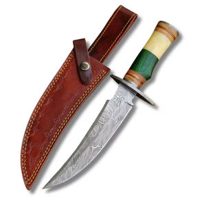 Nouveau Couteau de Chasse et de Camping Bowie 2026 en Acier Inoxydable de Haute Qualité à Bord Dentelé, Manche en Bois, Lames OEM PRESTIGE – Vente Flash - Product Image 1