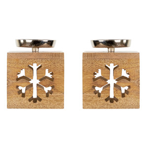 Snowflake <b>Box</b> Wooden Christmas Tealight Holders 2026 New Design Christmas Decoration - Product Image 5