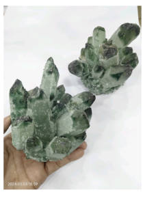 Punta de Cuarzo Verde, Clúster Familiar, Regalo, Cuarzo Ahumado, Cristal, Espécimen Mineral, Sanación, Desmagnetización - Product Image 2