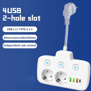 New Máy tính để bàn ổ cắm Hội Đồng Quản trị EU Tiêu chuẩn điện dải sạc nhanh hộ gia đình điện dải với <span class=keywords><strong>USB</strong></span> - Product Image 3