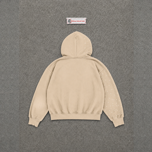 Sweat à capuche zippé oversize bleu beige brodé, 100% coton premium, streetwear, mode décontractée pour homme, vêtements d'hiver - Product Image 6