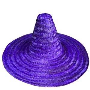 Natural Mexican Sombrero Straw <b>Hat</b> Wide Brim Vietnam Straw Material For <b>Summer</b> Beach Party Costume And Event Decoration - Product Image 1