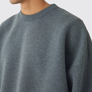 Sweat-shirt à col rond pour homme de qualité supérieure, en coton et polyester, molletonné, hiver, OEM, streetwear personnalisé, surdimensionné, uni, avec poche, respirant - Product Image 3