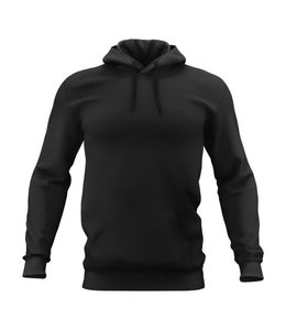 Sudadera con Capucha Negra para Hombre, Manga Raglán, Color Sólido, Estilo Casual, Corte Regular, Diseño con Logotipo Frontal y Bolsillo, Otoño - Product Image 4