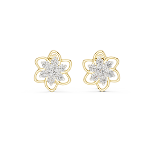 Ensemble de boucles d'oreilles en diamants cultivés en laboratoire ROYAL BLOOM, en or jaune 18 carats, pour fiançailles, mariage, fête, Saint-Valentin, usage quotidien, pour femmes - Product Image 1