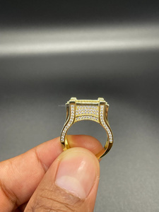 Round Cut Designer Rhodium Plated Iced Out Hip Hop Wedding <b>Ring</b> 925 Sterling <b>Silver</b> Bold Pinky <b>Ring</b> for <b>Men</b> Gift Boyfriend - Product Image 2