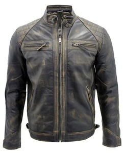 Vestes bombardier en cuir unisexe en gros, logo long sur le devant, moto, design OEM 2026 - Product Image 2