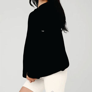 Prix de gros usine, haute qualité, logo personnalisé, pull tricoté vierge pour femme, sweat à capuche à épaules tombantes - Product Image 4