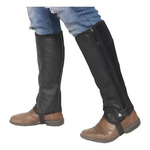 Men genuine Leather <b>Half</b> <b>Chaps</b> Zipper Closure Western Riding Equestrian Accessories - Product Image 3