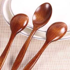 Cucharas de Madera de Diseño Clásico, Ecológicas, de Mango Corto, Duraderas, con Acabado Espejo para Bodas - Product Image 3