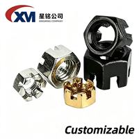 Écrou hexagonal fendu personnalisable, anti-desserrage, GB/T6178, M5 à M36, résistant aux vibrations, pour l'assemblage et l'exploitation minière, fourni directement par l'usine
