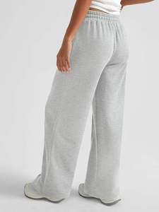 Joggers amples à taille haute pour femmes ; Pantalons de survêtement respirants à jambes larges, pantalons de sport tricotés pour l'automne et toutes les saisons - Product Image 3