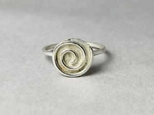 925 Sterling Silver Spiral <b>Ring</b> Natural Stone <b>Stacking</b> <b>Ring</b> Handmade Women's Fine Jewelry - Product Image 2