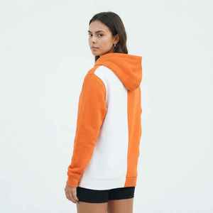 <b>Women's</b> <b>Orange</b> <b>Hoodie</b> 100% Cotton Fleece Casual Pullover Solid Color Front Logo Print Autumn Wear - Product Image 2