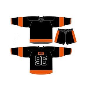 Ensemble de tenue de hockey personnalisé de haute qualité, imprimé par sublimation, en tissu respirant et léger, double face, sur mesure - Product Image 1