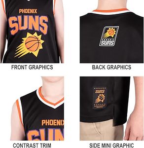 men youth Official basketball Tank Top Mesh Sleeveless Muscle T-Shirt - Black - Product Image 4