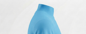 T-shirt en tricot à col roulé bleu clair pour homme, coupe classique, couleur unie, style décontracté - Product Image 4