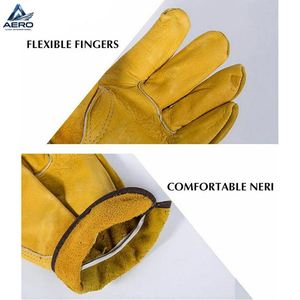 Guantes de Trabajo de Cuero Vacuno de Primera Calidad, Palma de Grano Completo para Máxima Durabilidad, Protección Reforzada, Guantes para Conductor - Product Image 6