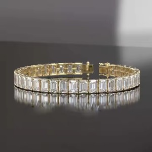 Handmade Wonders <b>Bracelet</b> 18k Yellow/ White/ Rose Gold Chain Moissanite <b>Bracelet</b> <b>Bangle</b> Diamond <b>Bracelet</b> Gift for - Product Image 1