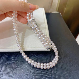 สร้อยคอไข่มุกน้ำจืดธรรมชาติคุณภาพสูง ขนาด 4.5-5 มม. ทรงเกือบกลม คัดเกรดอย่างดี พร้อมตัวล็อคทอง K-Gold ของขวัญไข่มุก - Product Image 4