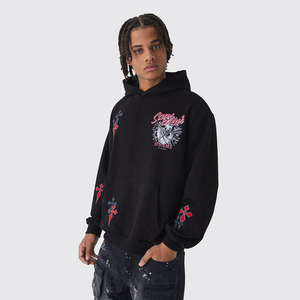 Sweat à capuche OEM personnalisé 500 GSM 100 % coton, coupe oversize à épaules tombantes, logo gaufré, teinture unie, pour homme, idéal pour l'hiver - Product Image 1
