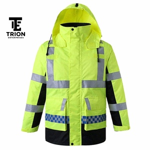 Chaqueta de Trabajo de Invierno con Capucha, Resistente al Fuego, de Lona y Softshell, para Hombre, de Alta Visibilidad, Resistente al Viento, con Cuello Alto y Logotipo Frontal - Product Image 1