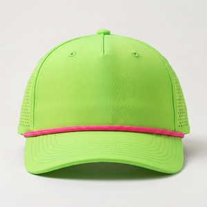 หมวกแก๊ปตาข่ายสีเขียวนีออน ระบายอากาศได้ดี ปรับขนาดได้ เหมาะสำหรับเล่นกีฬากลางแจ้ง หมวกเลเซอร์กอล์ฟ พร้อมเชือก - Product Image 1