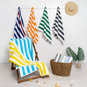 Striped <b>Beach</b> <b>Towel</b> Rectangular Cotton Quick-Dry Blue White Yellow Multi Color Pool Swim <b>Towels</b> - Product Image 4
