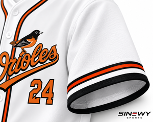 เสื้อเบสบอลผู้ชาย SINEWY SPORTS สีขาว หมายเลข 24 พิมพ์ลายดิจิทัล ระบายอากาศได้ดี ทรงพอดีตัว แขนสั้น ชุดทีม โพลีเอสเตอร์ 100% - Product Image 4