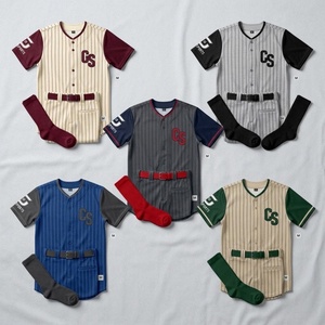 Conjunto de Uniforme de Béisbol Personalizado de Manga Corta con Logotipo Frontal, Uniforme Deportivo de Poliéster con Rayas, Cinturón y Calcetines para Jugadores Adultos - Product Image 4