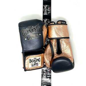 Gants de boxe professionnels en cuir de vachette à lacets, rembourrés, à doigts entiers, anti-transpiration, No Boxing No Life RL-BG-224 - Product Image 3