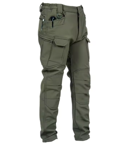 Pantalon de survêtement imperméable en laine peignée pour homme, pantalon cargo d'hiver pour la randonnée avec plusieurs poches et devant plat, service OEM - Product Image 4