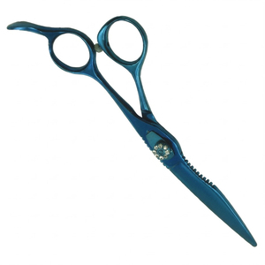 Hot Sale Blue Titanium Coated Hair Scissors Straight Razor Cutting <b>Shears</b> for Barber Salon Haircut Manufacture In Pakistan - Product Image 3