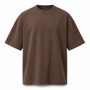 เสื้อยืดโอเวอร์ไซส์สไตล์เกาหลีสำหรับผู้ชาย ผ้าคอตตอนย้อมสีพรีเมียม 270 GSM ทรงดรอปไหล่ สตรีทแวร์ - Product Image 4