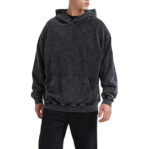 Sweat à capuche imperméable pour homme en molleton français épais 100% coton délavé à l'acide, coupe oversize, design personnalisé, style streetwear vintage - Product Image 5