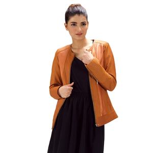 Blouson aviateur en cuir véritable pour femme, en peau de mouton, style court, hiver, design personnalisé, vestes tendance avec logo - Product Image 3