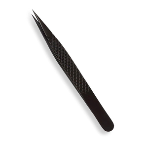 Pinzas Profesionales de Acero Inoxidable con Punta Recta Dentada de Zona Industries para Extensiones de Pestañas 3D de Volumen, 11 cm - Product Image 2