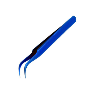 Pince à épiler en plastique bleu, pointe fine et lisse, outil de beauté pour extensions de cils, mise en forme des sourcils et soin des sourcils, outil pour les poils du visage - Product Image 1