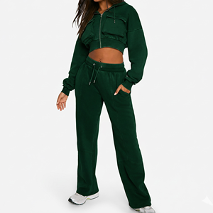 Conjunto Deportivo de Felpa de Algodón de 400 GSM para Mujer, Ropa Deportiva Premium, Conjunto de Jogger, Tacto Suave, Mezcla Modal - Product Image 2