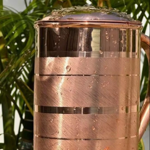 Ensemble de carafes en cuivre de la collection Heritage avec verres, export en gros, fabricant de verrerie en métal en Inde - Product Image 1