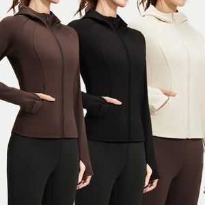 Solid Color Gym Fitness <b>Jacket</b> Yoga With Pockets Morning <b>Workout</b> White Yoga <b>Jacket</b> Quick-Dry Slim Yoga <b>Jacket</b> - Product Image 2