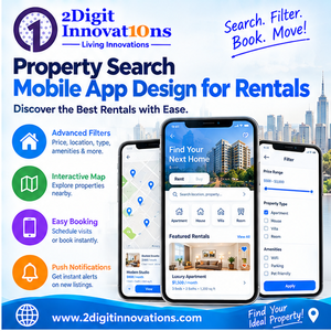 ชุดอุปกรณ์ UI สำหรับแอปให้เช่าอสังหาริมทรัพย์ 2digitinnovations สำหรับการออกแบบมือถือหลายระบบปฏิบัติการ พร้อมเวอร์ชันอินเทอร์เน็ตและการค้นหาอสังหาริมทรัพย์ - Product Image 1