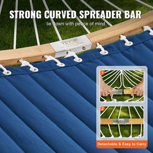 Amaca Doppia con Barra Curva Staccabile e Cuscino, Borsa per il Trasporto Inclusa e Supporto Portatile - Product Image 4